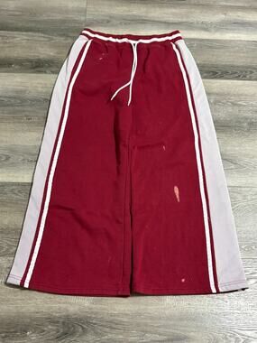 Madden Girl Red Striped Baggy Wide Leg Sweatpants Y2K Skater - Women’s XL